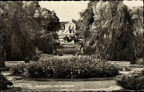 Ak Bad Köstritz in Thüringen, Rosengarten und Sanatorium