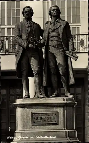 Ak Weimar in Thüringen, Goethe- und Schillerdenkmal