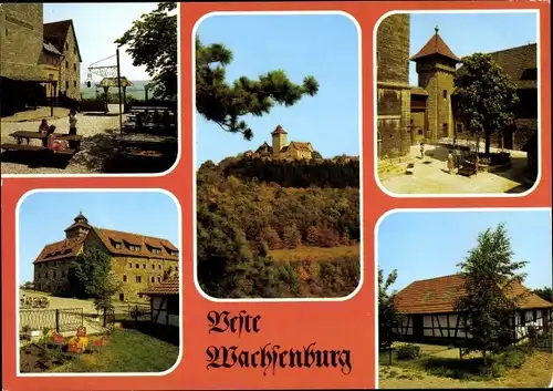 Ak Holzhausen in Thüringen, Veste Wachsenburg, innerer Burghof, äußerer Burghof, Brunnengebäude