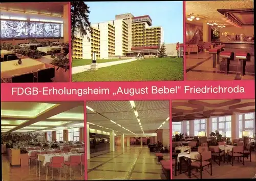 Ak Friedrichroda im Thüringer Wald, FDGB-Erholungsheim August Bebel, Urlauberrestaurant, Speisesaal