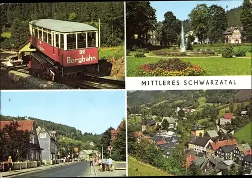 Ak Meuselbach Schwarzmühle Schwarzatal in Thüringen, Bergbahn, Mellenbach-Glasbach, Sitzendorf