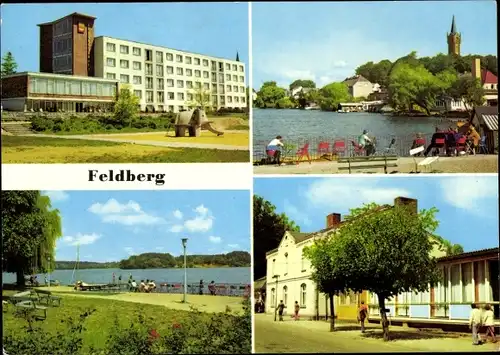 Ak Feldberg in Mecklenburg, FDGB Erholungsheim Freundschaft, Bettenhaus, Haussee, Spielplatz