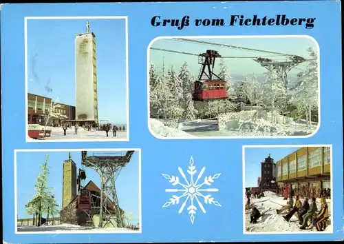 Ak Oberwiesenthal im Erzgebirge, Fichtelberg, Winter, Seilbahn