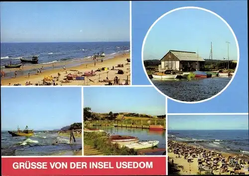 Ak Ostseebad Ückeritz auf Usedom, Bootshafen, Kölpinsee, Koserow
