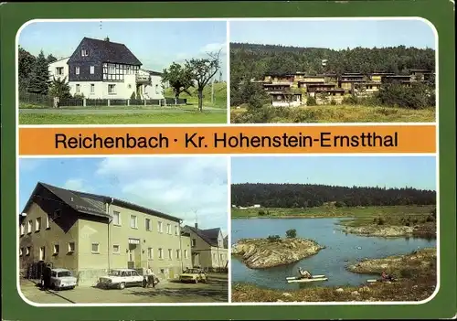 Ak Reichenbach Callenberg, Fachwerkhaus, Bungalows am Stausee, Gaststätte Am Oberwald