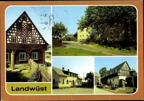 Ak Landwüst Markneukirchen Vogtland, Bauernmuseum, LPG Gaststätte Bauernschänke, Goldener Stern