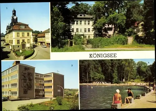 Ak Königsee in Thüringen, Rathaus, Diät Kurheim, Goethe Oberschule, Waldseebad
