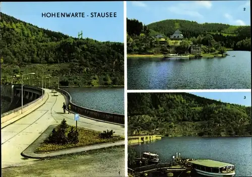 Ak Hohenwarte Thüringen, Stausee, Sperrmauer, Linkenmühle, Dampferanlegestelle