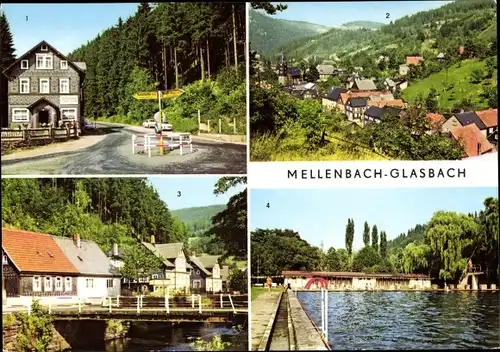 Ak Mellenbach Glasbach im Schwarzatal Thüringen, Gesamtansicht, Zirkel, Ernst-Thälmann-Straße, Bad