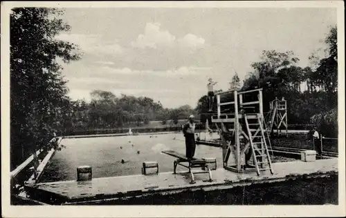 Ak Karlswald Bad Arnsdorf, Freibad, Badewirtschaft Georg Zumpe