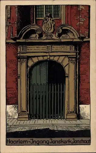 Steindruck Ak Haarlem Nordholland Niederlande, Janskerk, Janstraat
