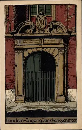 Steindruck Ak Haarlem Nordholland Niederlande, Janskerk, Janstraat