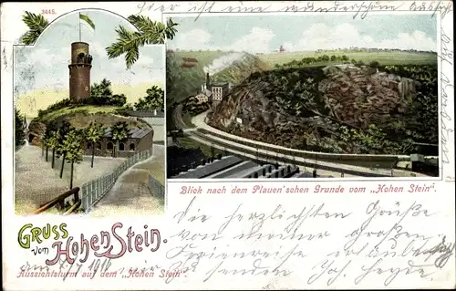 Ak Dresden Süd Plauen, Plauenscher Grund vom Hohen Stein