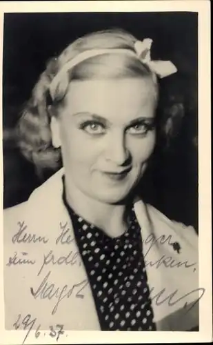 Ak Schauspielerin Margot Adams, Portrait, Autogramm