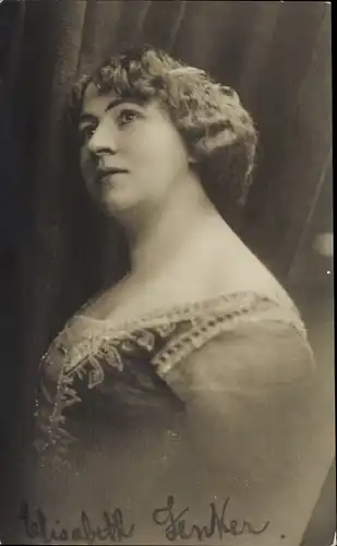 Foto Ak Schauspielerin Elisabeth Zenker, Portrait, Autogramm