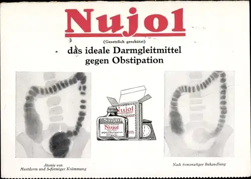 Ak Werbung, Nujol, das ideale Darmgleitmittel gegen Obstipation