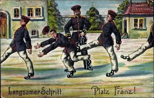 Ak Soldaten beim Exerzieren, Langsamer Schritt, Platz Franz