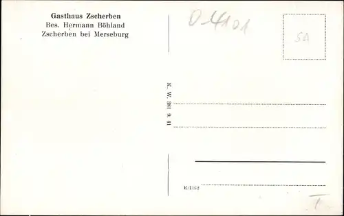 Ak Zscherben Teutschenthal im Saalekreis, Gasthaus Zscherben