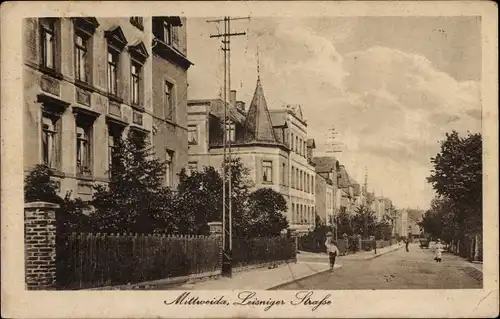 Ak Mittweida in Sachsen, Leisniger Straße