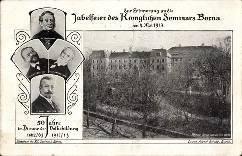 Ak Borna in Sachsen, Königliches Seminar, Jubelfeier 50 Jahre 1913