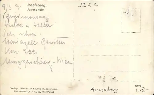 Ak Annaberg in Niederösterreich, Blick auf Jugendheim Josefsberg