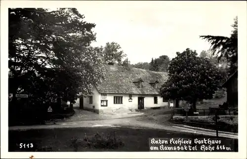 Ak Kirchberg am Wechsel in Niederösterreich, Blick auf Gasthaus, Inh. Anton Pichler, Ramsattel Höhe