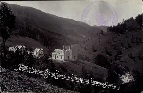 Foto Ak Ybbsitz in Niederösterreich, Blick auf Wallfahrtkirche Maria Seesal und Ursprungskapelle