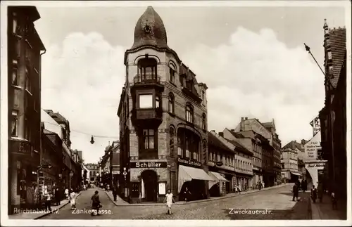 Ak Reichenbach im Vogtland, Zänkergasse Ecke Zwickauer Straße, Modehaus Erich Schüller