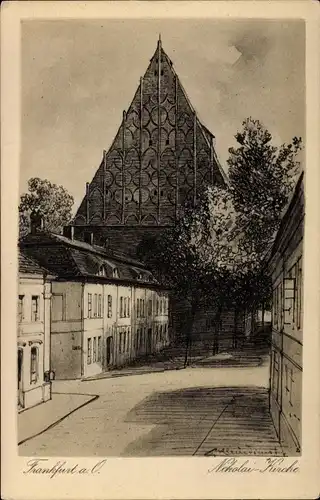 Künstler Ak Frankfurt an der Oder, Nikolai Kirche