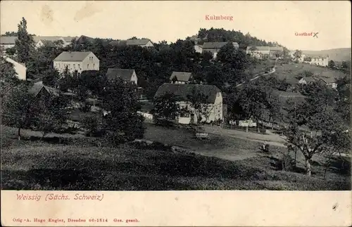 Ak Weißig Struppen in der Sächsischen Schweiz, Ortsansicht mit Kulmberg und Gasthof