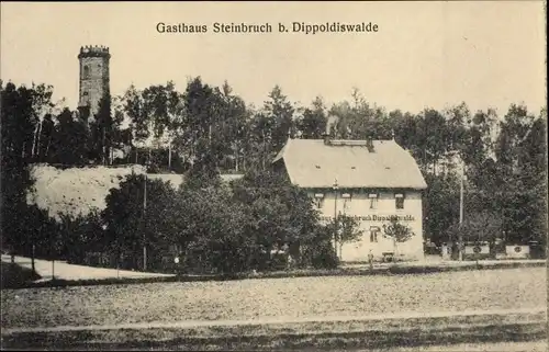 Ak Dippoldiswalde im Osterzgebirge, Gasthaus Steinbruch, Turm