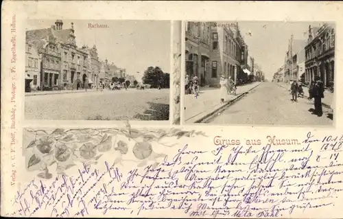 Ak Husum in Nordfriesland, Blick auf das Rathaus, Neustadt, Straßenansicht