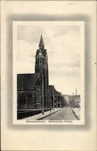 Präge Passepartout Ak Wilhelmshaven in Niedersachsen, Katholische Kirche