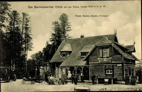 Ak Bermersbach Forbach im Schwarzwald Baden, Rote Lache, Bermersbacher Hütte