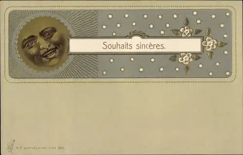 Litho Souhaits sinceres, Mondgesicht