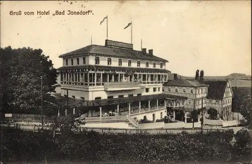 Ak Jonsdorf in Sachsen, Hotel zum Bad, Außenansicht