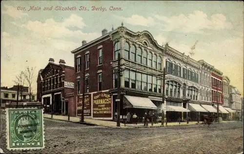Ak Derby Connecticut USA, Corner of Main and Elisabeth Street, Pharmacist Henry B. Peck