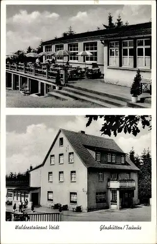 Ak Glashütten im Taunus Hessen, Waldrestaurant, Inh. Frau M. Veidt, Terrasse