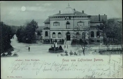 Mondschein Ak Barmen Wuppertal, Luftkurhaus