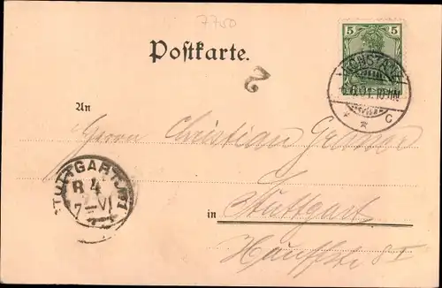 Litho Konstanz am Bodensee, Hafenpartie, Singende Frösche