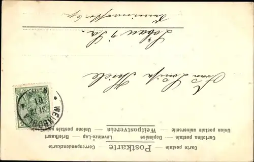 Litho Glückwunsch Neujahr, Engel im Frack, Kalenderblatt 1 Januar