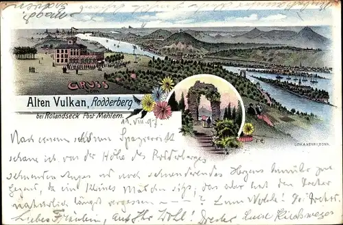 Litho Rolandswerth am Rhein Remagen, Rodderberg, Alter Vulkan, Tor