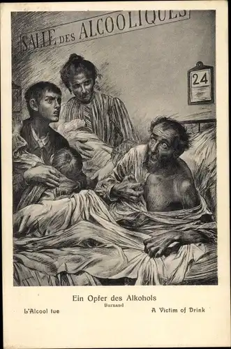 Künstler Ak Burnand, Ein Opfer des Alkohols, Salle des Alcooliques
