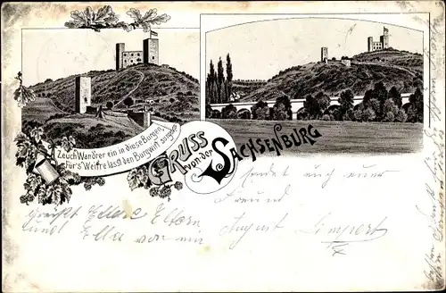 Vorläufer Litho Sachsenburg An der Schmücke Kyffhäuserkreis, Untere und Obere Sachsenburg