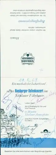 Klapp Ak Schulau, Hamburger Hafenkonzert 1968, Autogramme, Schauspieler, Wehling, Paulsen, Schenck