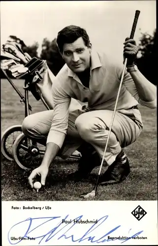 Ak Schauspieler Paul Hubschmid, Golfspiel, Autogramm