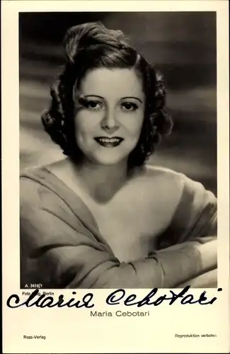 Ak Opernsängerin Maria Cebotari, Portrait, Autogramm