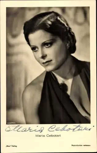 Ak Schauspielerin Maria Cebotari, Portrait, Autogramm