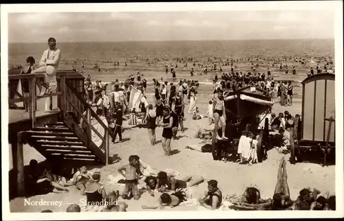 Ak Nordseebad Norderney Ostfriesland, Strandbild, Badegäste
