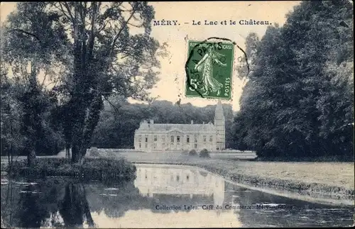 Ak Méry Val d’Oise, Le Chateau et le Lac